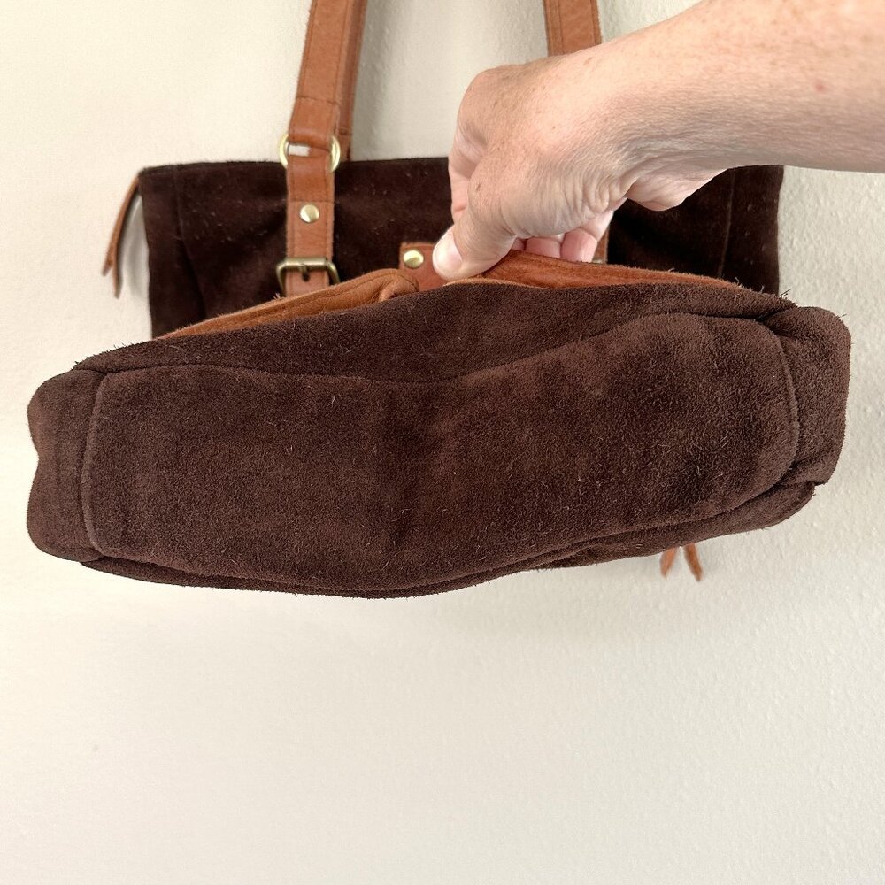 Anabaglish Eleanor Soft Chocolate Brown Suede Tote Handbag - Picture 4 of 15